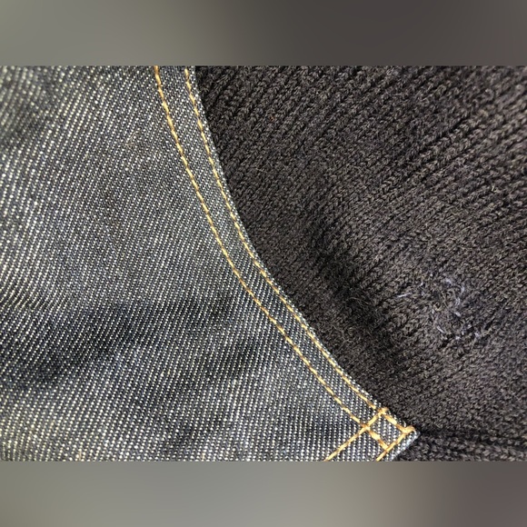 Vintage Prada Sport Navy denim sweater hybrid jacket sz 50 - Picture 11 of 16